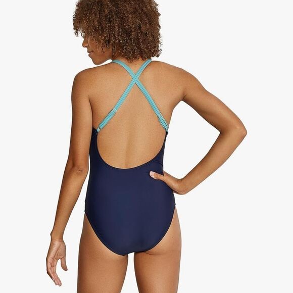 Speedo Womens Swimsuit One Piece Adjustable Crossback High Leg Cut, Size 4, NWOT - Picture 3 of 5